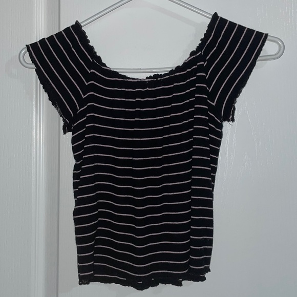 Cropped Off Shoulder Tee - Picture 2 of 2